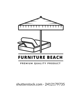 Interior and exterior minimalist room, gallery furniture logo design template, vector illustration in black and white