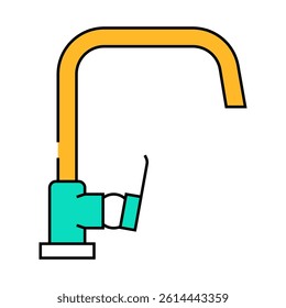 interior faucet water line icon vector. interior faucet water sign. isolated symbol illustration