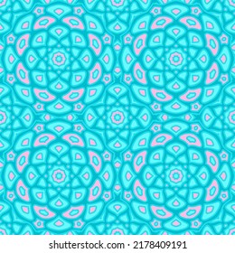 Interior floret seamless pattern. Graphic elements urban fashion. Wave bright camouflage background. Floral texture print. Retro design fabric ornament. Packaging subtle moroccan pattern.