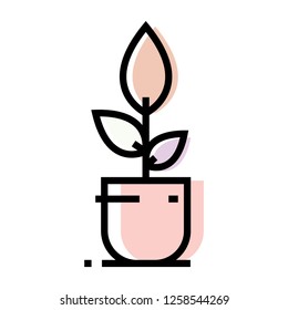 Interior flower pot icon