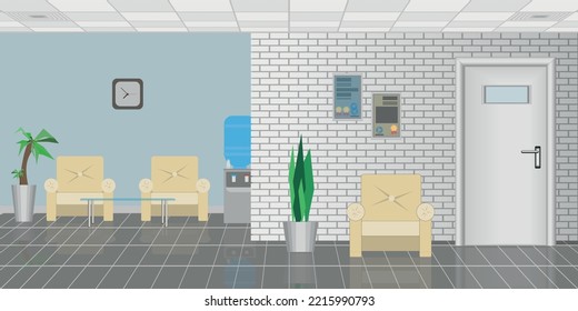 interior in the form of a living room or a reception in a hospital or office