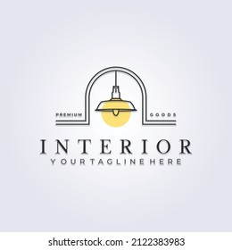 Interior, Furniture, Cozy Decor Logo Vector Illustration Design, Home Decor Logo Design Line Art Simple Minimalist