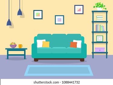 Interior. Furniture design. Living room.