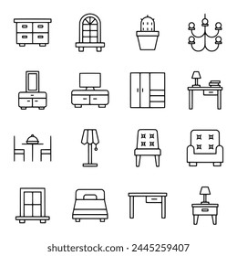 Interior and Furniture icon set