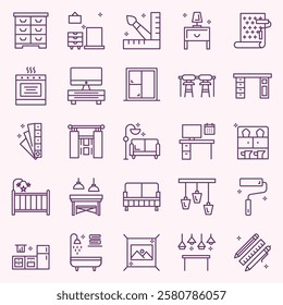 INTERIOR AND FURNITURE ICON SET