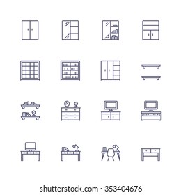 Interior and furniture icons