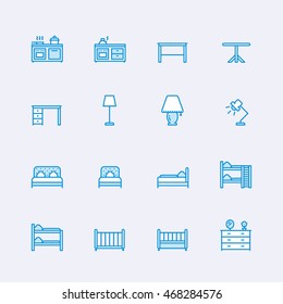 Interior and furniture icons