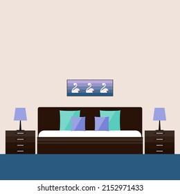 Interior Furniture Minimalist Funny Cartoon Decoration Card Background Template