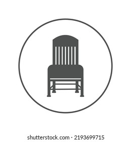 Interior furniture wood chair icon | Circle version icon |