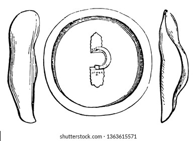 El interior de los griegos y el escudo utilizado en la Grecia antigua, el dibujo de líneas antiguas o la ilustración de grabado.