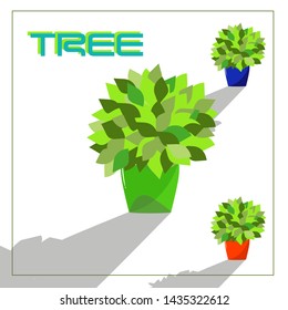 Interior growth, plants. Vector Illustration. 
