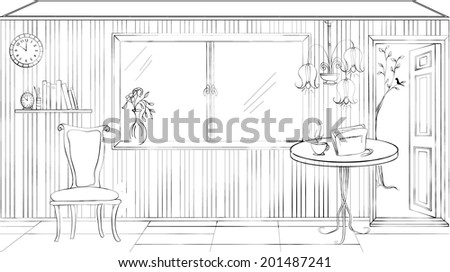 Interior hand draw picture