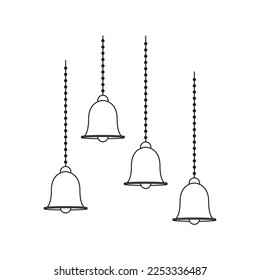 interior hanging bell line vector