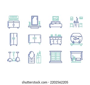 Interior and Home decor icon set