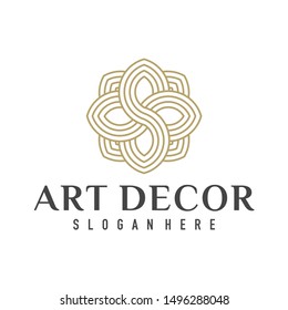 interior home decoration logo - vector illustration on a light background