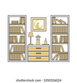 Interior home design vector  illustration.