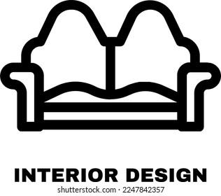 Interior home sofa logo vector design