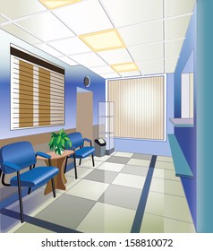 interior del hospital (ilustración vectorial)