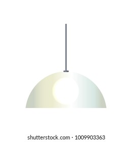 Interior house decor, chandelier hanging from ceiling, light at home and illumination, electric lamp, vector illustration isolated on white background