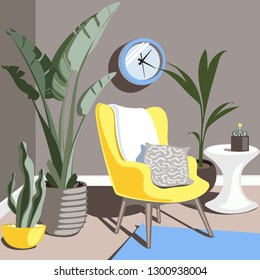 Interior with a houseplants