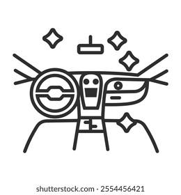 Interior icon, Car wash symbol outline icon, editable vector illustration and transparent graphic element. Isolated on white background