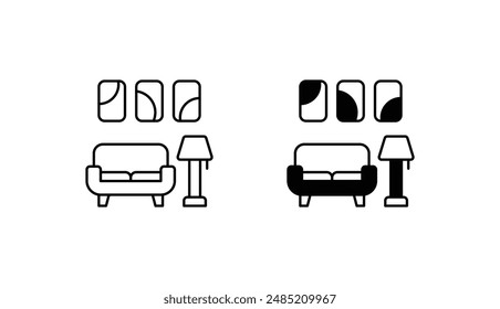 Diseño de icono interior con fondo blanco ilustración de stock