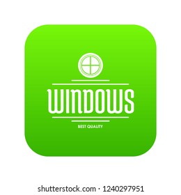 Interior icon green vector isolated on white background