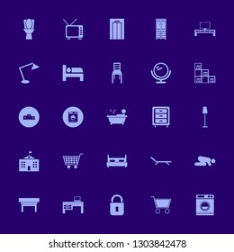 interior icon set with islam prayer, bed and winners podium vector illustration