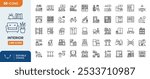 interior icon set line editable stroke. Contains such Icons as Kitchen, bedroom, Living Room, Storage System and more