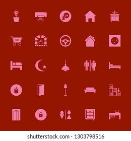 interior icon set with sofa, candle and shopping cart vector illustration