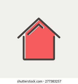 Interior icon thin line for web and mobile, modern minimalistic flat design. Vector icon with dark grey outline and offset colour on light grey background.