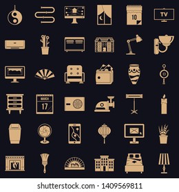 Interior icons set. Simple style of 36 interior vector icons for web for any design