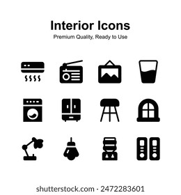 Interior icons set in trendy style, ready to use in web, mobile apps