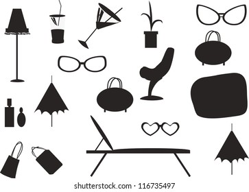 interior items. silhouette