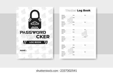 Interior Journal Password Tracker Printable Master Security Logbook Design Template