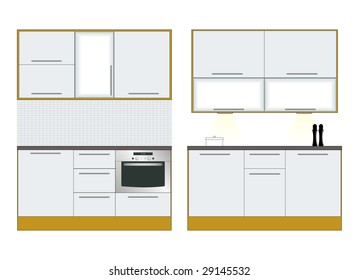 Interior. Kitchen Furniture. Vector Illustration