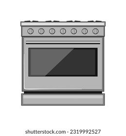 interior kitchen stove cartoon. modern house, furniture domestic interior kitchen stove sign. isolated symbol vector illustration