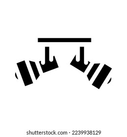 vector de icono de glifo de techo de lámpara interior. señal de techo de la lámpara interior. ilustración de símbolo aislado