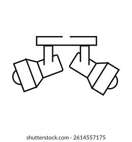 interior lamp ceiling line icon vector. interior lamp ceiling sign. isolated contour symbol black illustration