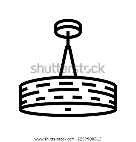 interior lamp ceiling line icon vector. interior lamp ceiling sign. isolated contour symbol black illustration
