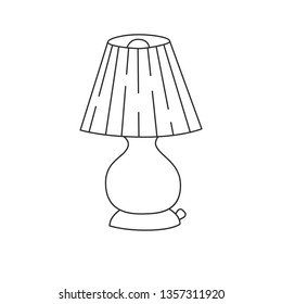 Interior lamp doodle line icon vector illustration