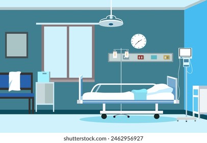 Interieur Landschaft des Krankenhauses Stationärer Raum mit Bett und medizinische Geräte