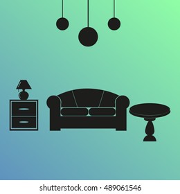 Interior of a living room.
