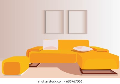 Interior living room. Color sofa