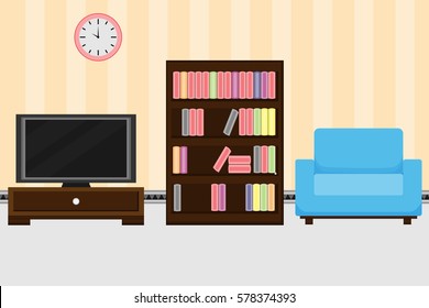 Interior living room design.vector and illustration