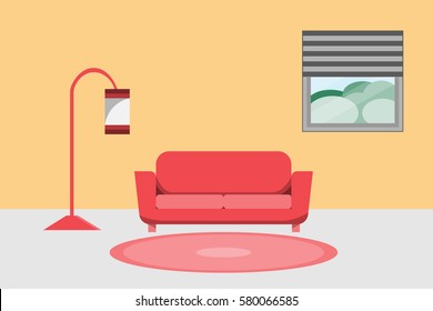 interior living room design.vector and illustration