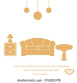 Interior of a living room. Flat design illustration.