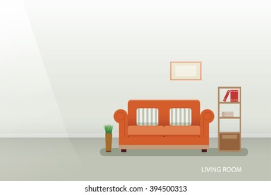 interior of a living room flat design