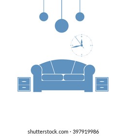 Interior of a living room. Flat design illustration.