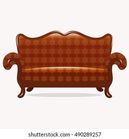 The interior of the living room. Sofa isolated on white background. Vector illustration